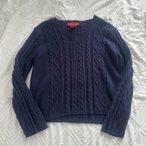 Gloria Vanderbilt Navy V-Neck Sweater